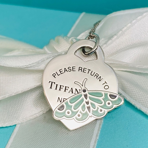 Tiffany & Co enamel butterfly necklace limited edition RARE Return to Tiffany - Picture 7 of 8